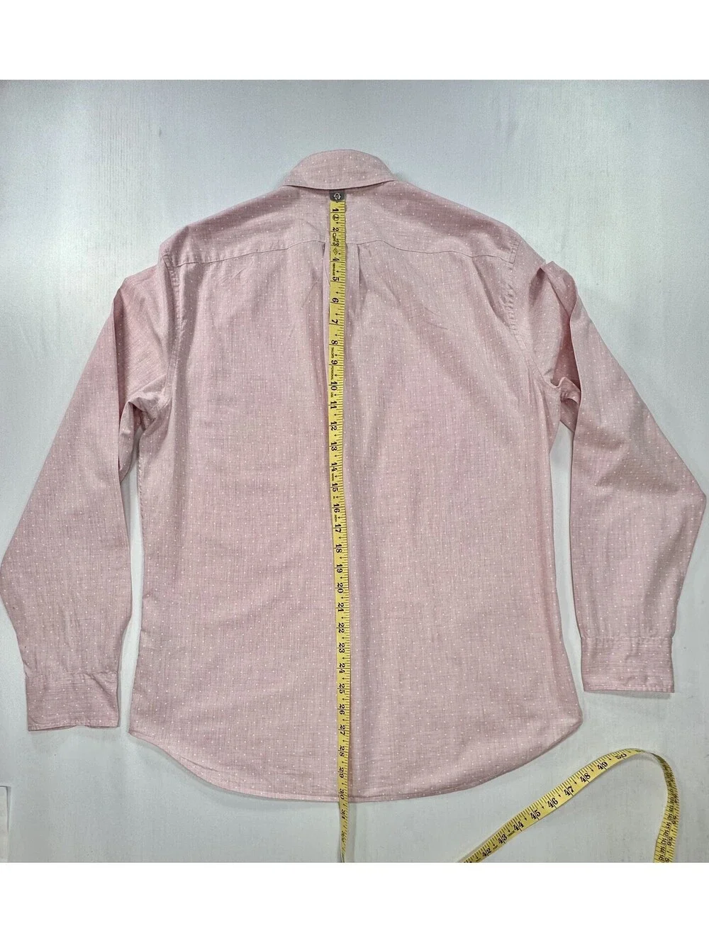 J Crew Classic Stretch Polka Dot Oxford Button Up Pink Men M